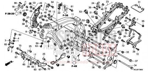CARROSSERIE DE CHASSIS CBF1000FAC de 2012